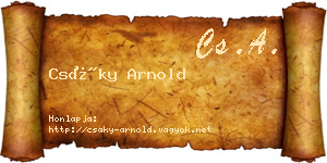 Csáky Arnold névjegykártya